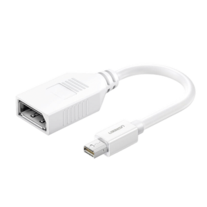 Cable Mini DP Macho a DP Hembra | Thunderbolt 2 | Version DP 1.2 | Soporta 4K*2K | Cable de 15 cm (5.91 Pulgadas) | Color Blanco.