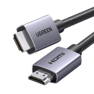 Cable HDMI 2.0 de Nylon Trenzado | 1 m | 4K@60Hz | ARC | Dolby ATMOS | True HD | DTS HD | HDR | 3D Inversivo | 3 modos de Visualización | 3 Capas de Protección + 4 de Blindaje | Niquelado | Carcasa de Aluminio.