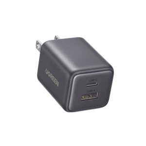 Cargador rápido GaN 1A1C de 20 W y 2 puertos