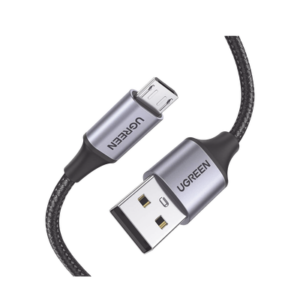 Cable USB-A a Micro USB | 1 Metro (3.28 Pies) | Carga Rápida | QC 3.0/2.0 | FPC | AFC | Transferencia de Datos de 480 Mbps | Recarga hasta 18W | Protección Integrada | Caja de Aluminio | Nylon Trenzado | Color Negro