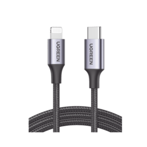 Cable USB-C a Lightning | 1 Metro (3.28 Pies) | Certificado MFi | Carga Rápida 60W | 480 Mbps | Conector C94 | Adecuado para iPhone, iPad y iPod | Protección Integrada | Caja de Aluminio | Nylon Trenzado | Color Negro