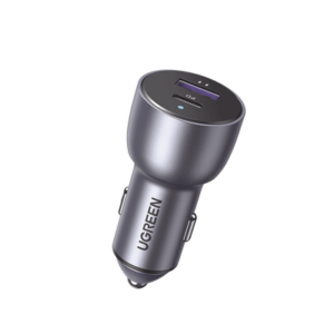 Cargador de Auto 52.5W | Puerto USB-A y USB-C | Carga Rápida | Compatible con Vehículos de 12 y 24 VCD | PD3.0 + QC3.0 | Chip Inteligente | Diseño Compacto Mayor Eficiencia Energética | Caja de Aluminio