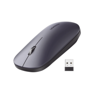 Mouse inalámbrico 2.4 GHz | Ultra Delgado y Silencioso | DPI 1000/1600/2000/4000 (Ajustable) | Alcance 10m | Scroll de Aluminio | Adaptable a diferentes superficies | Diseño suave al tacto | Contiene Receptor USB | Color Negro.