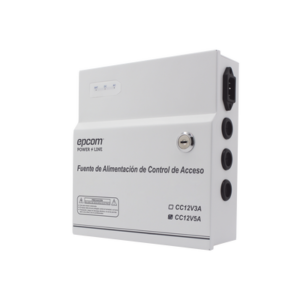 Fuente de Poder / 1 Salida 11-15 Vcc / 5 A / Temporizador Integrado / Con Capacidad de Batería de Respaldo / Requiere Batería / Aplicaciones en sistemas de control de Acceso
