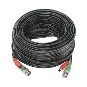 Cable Coaxial (BNC RG59) + Alimentación / SIAMES / 20 Metros (65.62 Pies) / 100% COBRE / Para Cámaras 4K / Uso Interior y Exterior