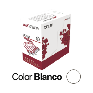 Bobina de Cable UTP 305 Metros (1000 Pies) / Cat5E (24 AWG) / Color Blanco / PVC (CM) / Uso en Interior / 100% Cobre / Aplicaciones de CCTV y Redes de Datos