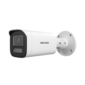 Bala IP 4 Megapíxel / Lente Motorizado 2.8 a 12 mm / Dual Light (50 mts IR + 50 mts Luz Blanca) / ACUSENSE Lite / Microfono Integrado / Exterior IP67 / WDR 120 dB / PoE / Micro SD / Alarmas I/O