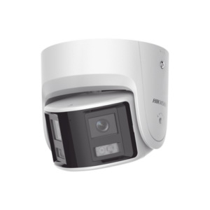 [FlexVu] [PROTECCIÓN ACTIVA] Turret IP Panorámica 4 Megapíxel / 2 Lentes 2.8 mm (180°) / Imagen a Color 24/7 (ColorVu) / PoE / WDR 130° / IP67 / ACUSENSE / Luz Estroboscópica y Alarma Audible / 30 mts Luz Blanca / Mic
