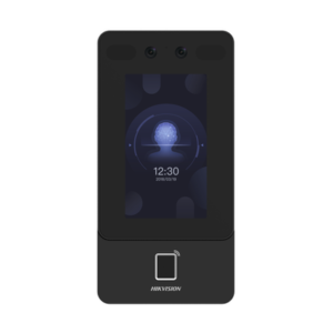 Terminal Min Moe WiFi de Reconocimiento Facial y Huella con lector MIFARE / Exterior IP65 / Hasta 1.5 mts en lectura de rostro / Soporta P2P Hik-Connect / 1,500 Rostros / 3,000 Huellas / Videoportero.