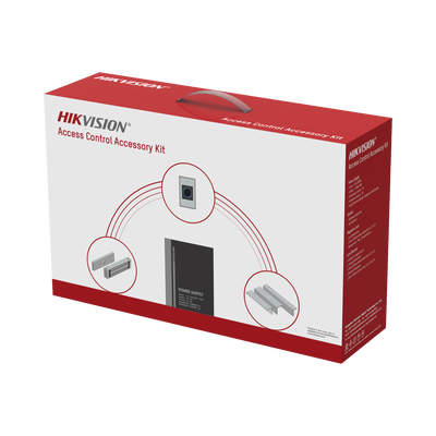 Kit de Accesorios para Ctrl de Acceso / Fuente 12 Vcd 2 A, Botón de Salida y Chapa Magnética 600 Lbs / Para instalación de control de acceso autónomo (Facial Min Moe, Teclados, Lectores de Huella etc)