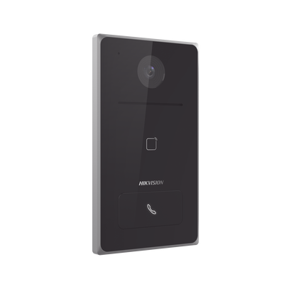 Frente de Calle METALICO PoE / Ángulo 129°H / NO requiere Monitor / PoE Estandar / IP65 / Apertura desde Hik-connect / Soporta 1 Departamento / Soporta Tarjetas Mifare / 1 Salida Relay