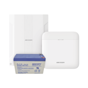 (AXPRO) KIT de alarma AX PRO conversión de zonas cableadas a inalámbricas / Incluye: 1 Hub con Batería de respaldo/ 1 Expansor de 16 zonas cableadas / 1 Batería de respaldo 12Vcc a 7 Amp/ Compatible con Hik-Connect P2P