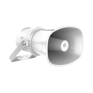 Altavoz IP Tipo Trompeta | 7 Watts | PoE+ | Integración con Hik-Central Professional | Reproducción de Audio vía Red | IP67 | Salida de 12 VCD | Metal | compatible con Hik-Connect
