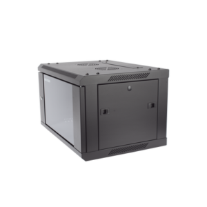 Gabinete para Montaje en Pared - Piso / Puerta de Cristal Templado / Cuerpo Fijo / 6 Unidades de Rack / 19" / Fabricado en Acero