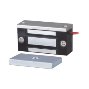 Chapa Magnética de 36 kg (80 Lbs) / Uso en Lockers o Gabinetes / 12~24 VDC / Tamaño Miniatura 70x31x19 mm / Protección MOV / Sin Magnetismo Residual / Montaje Completo