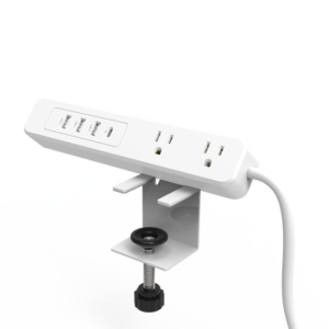 Multicontacto con Montaje para Escritorio / Carga Rápida para 65 W / 2 x Nema 5-15P / 3 x USB-A (5V @3A) / 1 x USB-C (65W)
