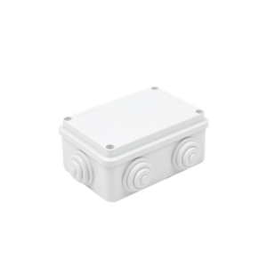 Caja Estanca de PVC Para Derivación y Conexión, 6 Entradas, Tapa Atornillada, 120x80x50 mm (Área interna), Uso Exterior IP55, Material que no Propaga el Fuego y Libre de Hálogenos