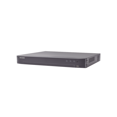 DVR 16 Canales TURBOHD + 16 Canales IP / 8 Megapixel (4K) / Audio Bidireccional / ACUSENSE / Reconocimiento Facial / 2 Bahías de Disco Duro / Salida de Video en 4K / H.265+