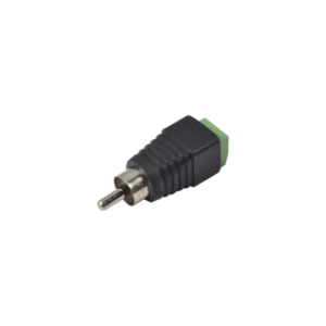 Adaptador RCA Macho Tipo Jack Polarizado / Terminales Tipo Tornillo / Polarizado (+/-) / Recomendado para Video y Audio en Sistemas de Video Vigilancia a 2 Hilos