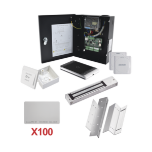 Kit de Control de Acceso con TARJETA para 1 Puerta con lector de Entrada y Salida / TODO INCLUIDO / Software IVMS4200 incluido