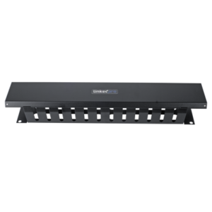 Organizador de Cables Horizontal de 2U para Rack de 19" con Cubierta Metálica