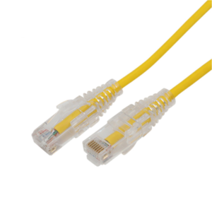 Cable de Parcheo Slim UTP Cat6A - 0.5 Metros (1.64 Pies) Amarillo, Diámetro Reducido (28 AWG)