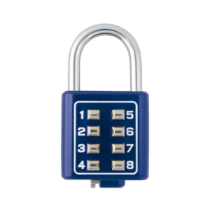 Candado Digital de Combinación M35 / No Requiere Llave / Combinación única integrada por 4 dígitos / Color Azul.