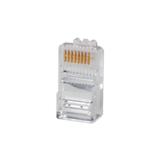 Plug RJ45 Cat5e, Para Cable UTP Calibre 22 a 26 AWG, Chapado en Oro de 50 Micras