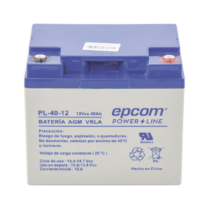 Batería 12 Vcc / 40 Ah / UL / Tecnología AGM-VRLA / Para uso en equipo electrónico Alarmas de intrusión / Incendio/ Control de acceso / Video Vigilancia / Terminales tipo M6 ( HEX ) / Cargador recomendado CHR-250.