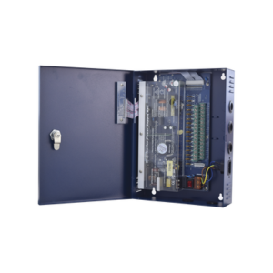 Fuente de poder profesional de 12-14.8 Vcc @ 16 Amper ; para 16 cámaras , Voltaje de entrada : 96-264 Vca, con capacidad de batería de respaldo, requiere batería.