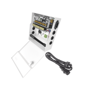 Fuente de Poder con ajuste de voltaje de 11- 15 Vcc / 10 A / 9 Salidas / Capacidad de Batería de Respaldo / Requiere Batería / Voltaje de Entrada 96-264 Vca