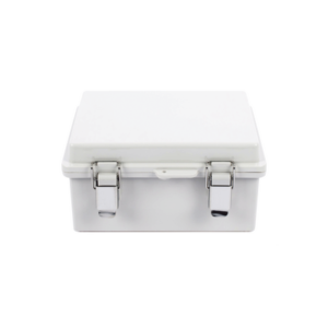 Gabinete de Plástico ABS, Uso en Intemperie IP66 (170 x 220 x 110 mm) Cierre por broche Inoxidable y Permite Cerrado con Candado y Llave (Perno 5mm) No Incluido