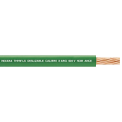 ( Venta por metro ) Cable 10 awg color verde, conductor de cobre suave cableado. Aislamiento de PVC, auto-extinguible.