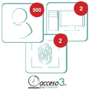 [BAJO PEDIDO] Licencia de 3 años para software Acceso3 TITANIUM / 500 Empleados / 2 reloj / 2 PC