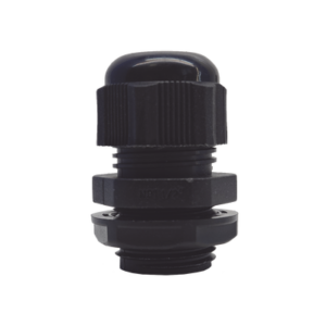 Conector Plástico Negro Tipo Glándula para Rosca NPT 1/2"