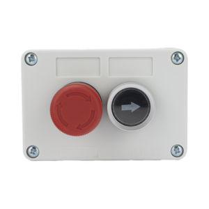 Botonera Doble Para Barreras Vehiculares, Operadores Corredizos y Abatibles / Botón de Stop Enclavado