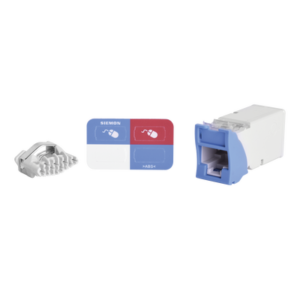 Jack Z-MAX UTP Categoría 6, Montaje Híbrido en Placa de Pared (Plano y Angulado), Color Azul, Versión Bulk (Sin Empaque Individual)