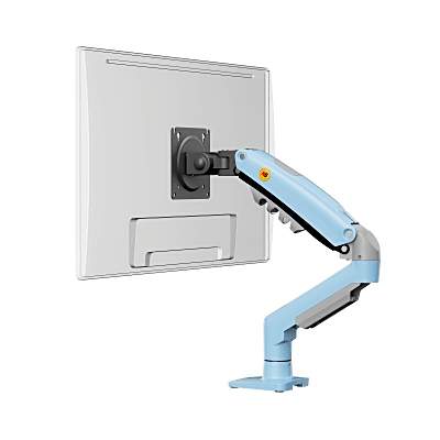 Brazo Ajustable para Monitor Ergonómico / Compatible con Monitores de 17" - 30" / Capacidad de Peso hasta 9 kg / Rotación 360° / Inclinación +85° a -30° / Giro 180° / Ajuste de Resorte de Gas / Color Azul
